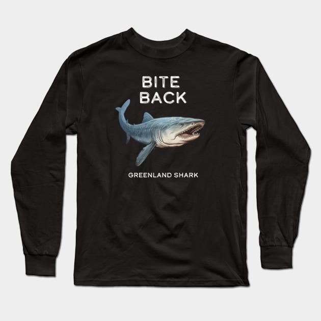 Greenland Shark Bite Back Long Sleeve T-Shirt by dinokate